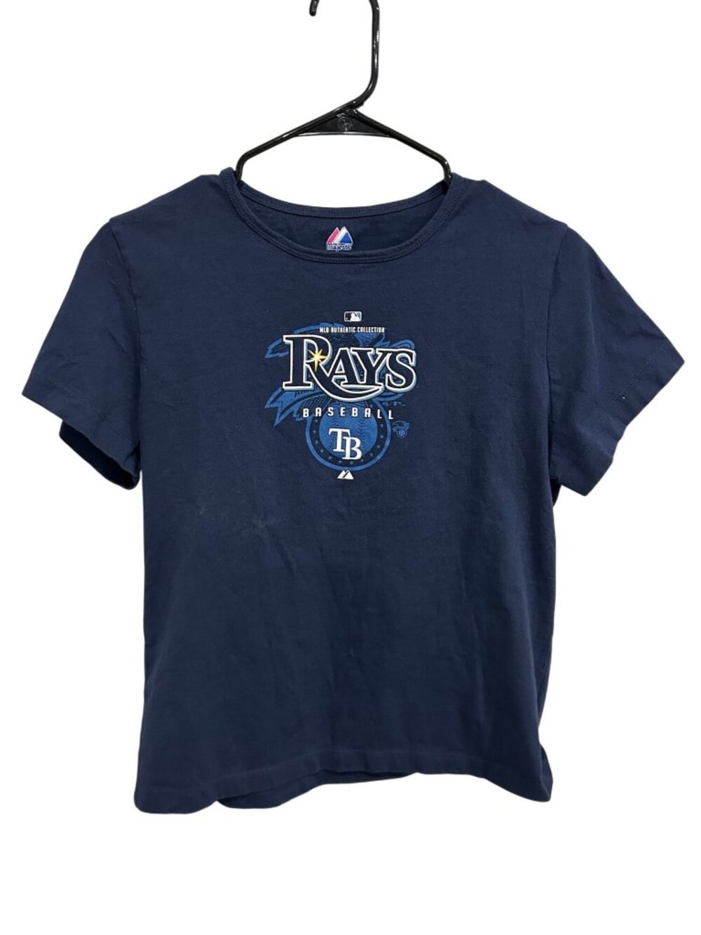 Vintage Majestic Tampa Bay Rays MLB Graphic Tee Size Large Streetwear Gorpcore